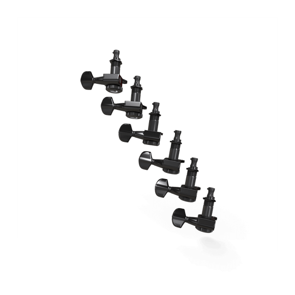 D'Addario Auto Trim Tuning Machines - / 6 In-Line Black
