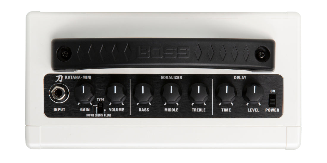 BOSS Katana Mini 7-W Guitar Amplifier Combo, White – Oxbow Audio Lab