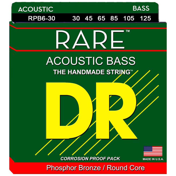 DR Strings Rare RPB6-30 RARE 6-String Acoustic Bass Strings, 30-125