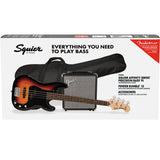 Squier Affinity Series Precision Bass Pack, 3-Color Sunburst, Gig Bag, Rumble 15