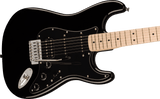 Squier Sonic Stratocaster HSS, Maple Fingerboard, Black Pickguard, Black - Oxbow Audio Lab
