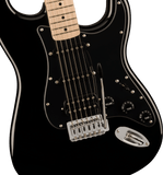 Squier Sonic Stratocaster HSS, Maple Fingerboard, Black Pickguard, Black - Oxbow Audio Lab