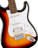 Squier Affinity Series Stratocaster Junior HSS, Laurel Fingerboard, White Pickguard, 3-Color Sunburst