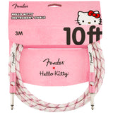 Fender x Hello Kitty White/Pink Woven Instrument Cable, 10' - Oxbow Audio Lab