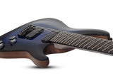 Schecter Omen Elite-8 Multiscale 8-String Electric Guitar, See-Thru Blue Burst