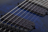 Schecter Omen Elite-8 Multiscale 8-String Electric Guitar, See-Thru Blue Burst