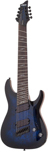 Schecter Omen Elite-8 Multiscale 8-String Electric Guitar, See-Thru Blue Burst