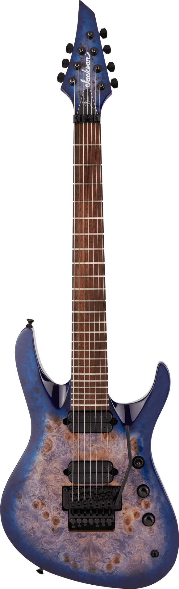 Jackson Pro Series Signature Chris Broderick Soloist 7P, Laurel Fingerboard, Transparent Blue, B-Stock