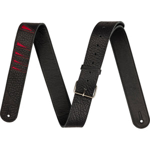 Jackson Shark Fin Leather Strap, Red and Black, 2"