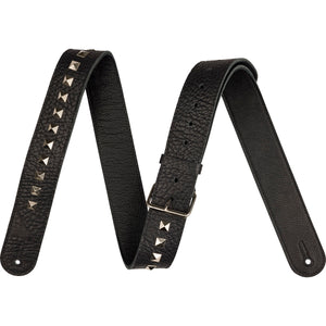 Jackson Metal Stud Leather Strap, Black, 2.5"
