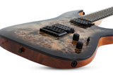 Schecter C-6 Pro Electric Guitar Burl Top, Coil Split Tap, Charcoal Burst