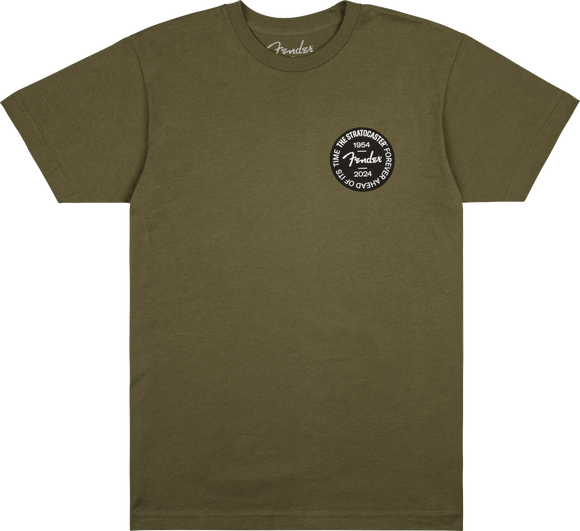 Fender Stratocaster 70th Anniversary Badge Tee, Olive