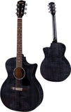 Eastman Guitars PCH3-GACE-TBK Grand Auditorium Acoustic Guitar, Hardshell Case, Trans Black