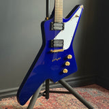 DOS Dot On Shaft Explorer Tpe Electric Guitar W/Case, Blue