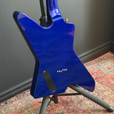 DOS Dot On Shaft Explorer Tpe Electric Guitar W/Case, Blue