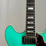 D'Angelico Excel Double Cut Semi-Hollow Guitar w/ Stop-Bar Tail Piece, Seafoam Green