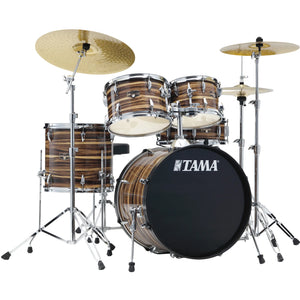 Tama Imperialstar 5-Piece Drum Kit (22,10,12,16,SD) with Cymbals and Hardware - Coffee Teak Wrap