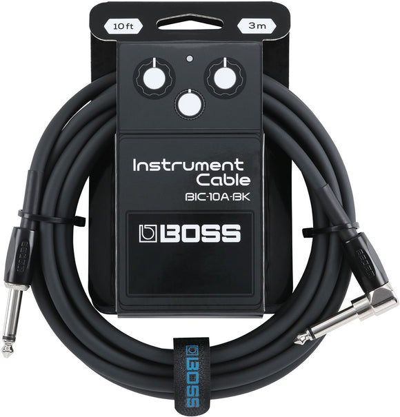 BOSS 10' Straight/Angle Instrument Cable - Black