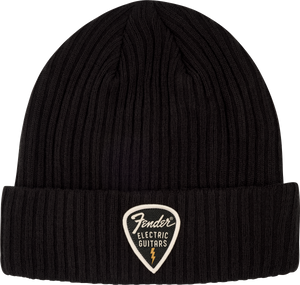 Fender Pick Patch Ribbed Beanie, Black