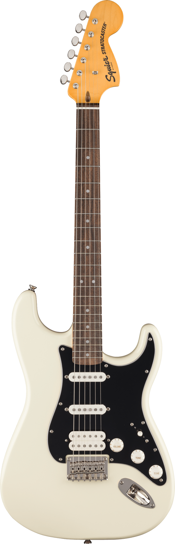 Squier Classic Vibe '70s Stratocaster HT HSS, Laurel Fingerboard, Black Pickguard, Olympic White