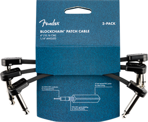 Fender Blockchain 4" Patch Cable, 3-pack, Angle/Angle