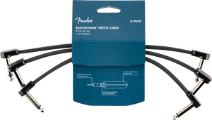 Fender Blockchain 8" Cable, 3-pack, Angle/Angle