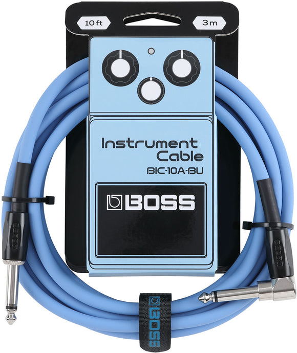 BOSS 10' Straight/Angle Instrument Cable - Blue