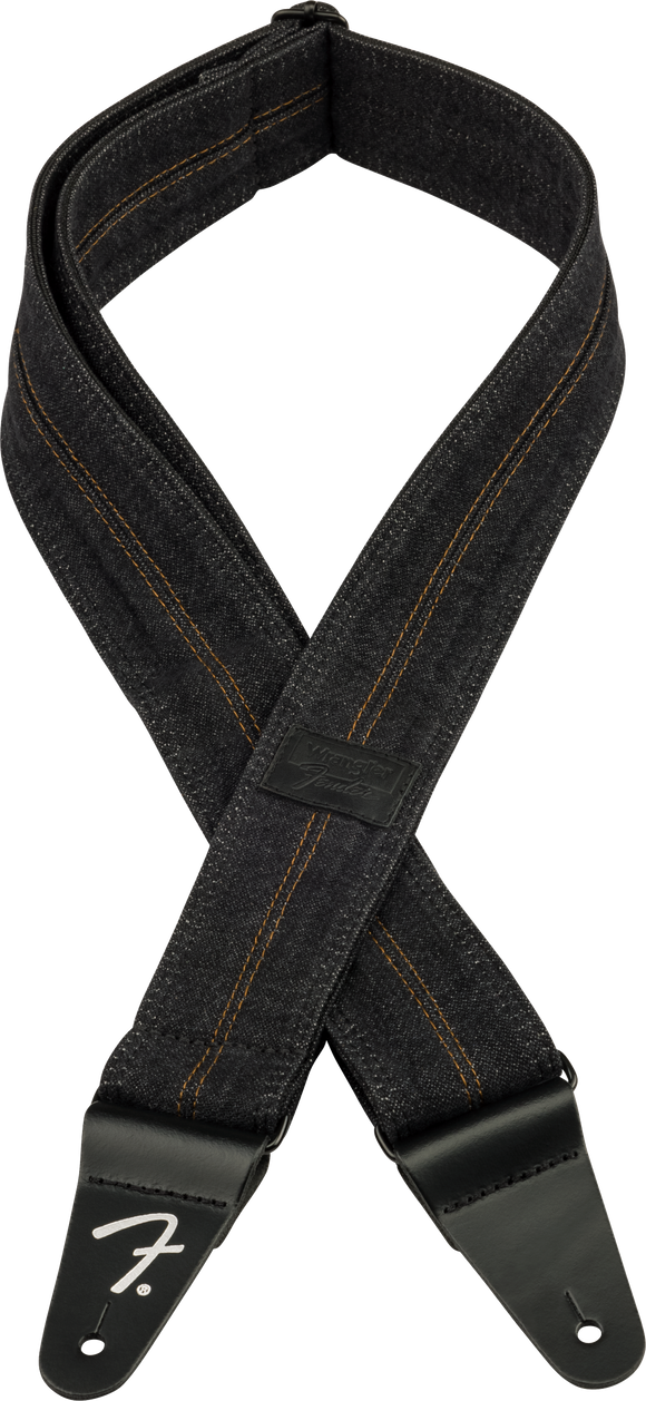 Fender x Wrangler Denim Strap, Washed Black Stitch