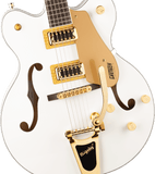Gretsch G5422TG Electromatic Classic Hollow Body Double-Cut with Bigsby and Gold Hardware, Laurel Fingerboard, Snowcrest White