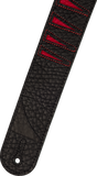 Jackson Shark Fin Leather Strap, Red and Black, 2"