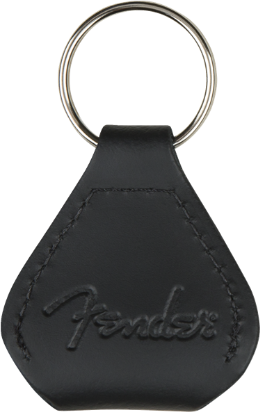 Fender Fender Leather Pick Holder Keychain, Black