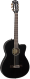 Fender CN-140SCE Nylon Thinline, Walnut Fingerboard, Black w/case