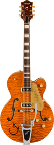 Gretsch G6120TGQM-56 Limited Edition Quilt Classic Chet Atkins® Hollow Body with Bigsby, Roundup Orange Stain Lacquer