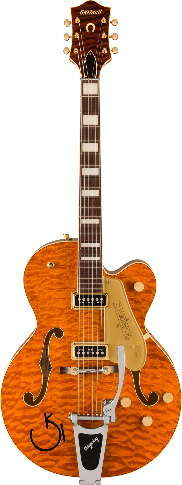 Gretsch G6120TGQM-56 Limited Edition Quilt Classic Chet Atkins® Hollow Body with Bigsby, Roundup Orange Stain Lacquer