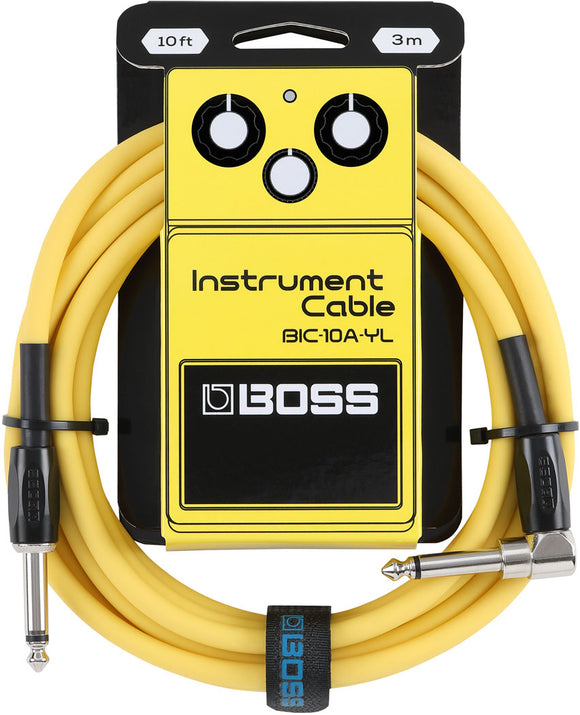 BOSS 10' Straight/Angle Instrument Cable - Yellow