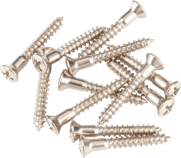 Fender Pure Vintage Strap Button Mounting Screws, Nickel (12)