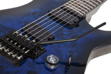 Schecter Omen Elite-6 Floyd Rose Electric Guitar, See-Thru Blue Burst