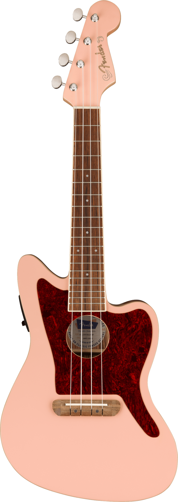 Fender Fullerton Jazzmaster Uke, Walnut Fingerboard, Tortoiseshell Pickguard, Shell Pink