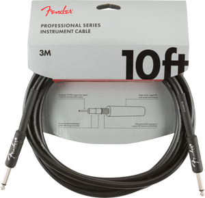 Fender Professional Series Instrument Cable, Straight/Straight, 10', Black