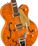 Gretsch G6120TGQM-56 Limited Edition Quilt Classic Chet Atkins® Hollow Body with Bigsby, Roundup Orange Stain Lacquer