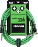 BOSS 10' Straight/Angle Instrument Cable - Green