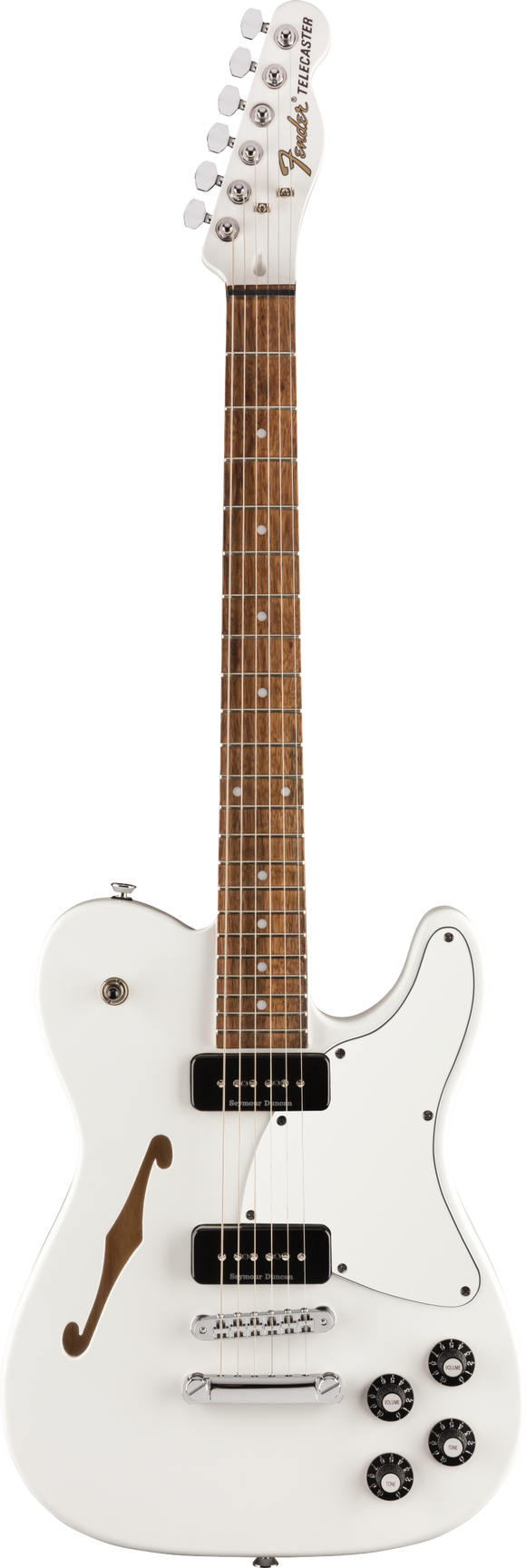 Fender Jim Adkins JA-90 Telecaster Thinline, Laurel Fingerboard, White