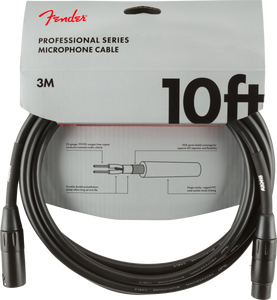 Fender Professional Series Microphone Cable, 10', Black