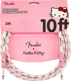 Fender x Hello Kitty White/Pink Woven Instrument Cable, 10' - Oxbow Audio Lab