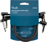 Fender Blockchain 12" Patch Cable, 3-pack, Angle/Angle