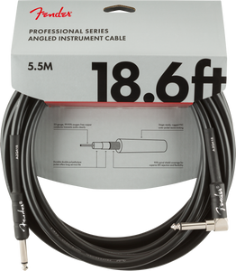 Fender Professional Series Instrument Cable, Straight/Angle, 18.6', Black