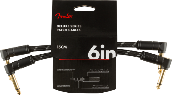 Fender Deluxe Series Patch Cables (2-Pack), Angle/Angle, 6