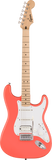 Squier Sonic Stratocaster HSS, Maple Fingerboard, White Pickguard, Tahitian Coral