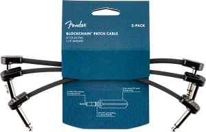 Fender Blockchain 6" Patch Cable, 3-pack, Angle/Angle