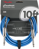 Fender Contour Instrument Cable, Lake Placid Blue, 10' - Oxbow Audio Lab